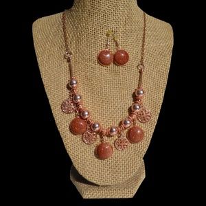 30 Gypsy Goldstone Pendant Necklace Set